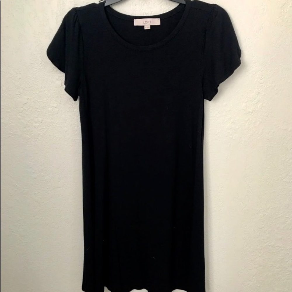 Loft slit-sleeve black dress